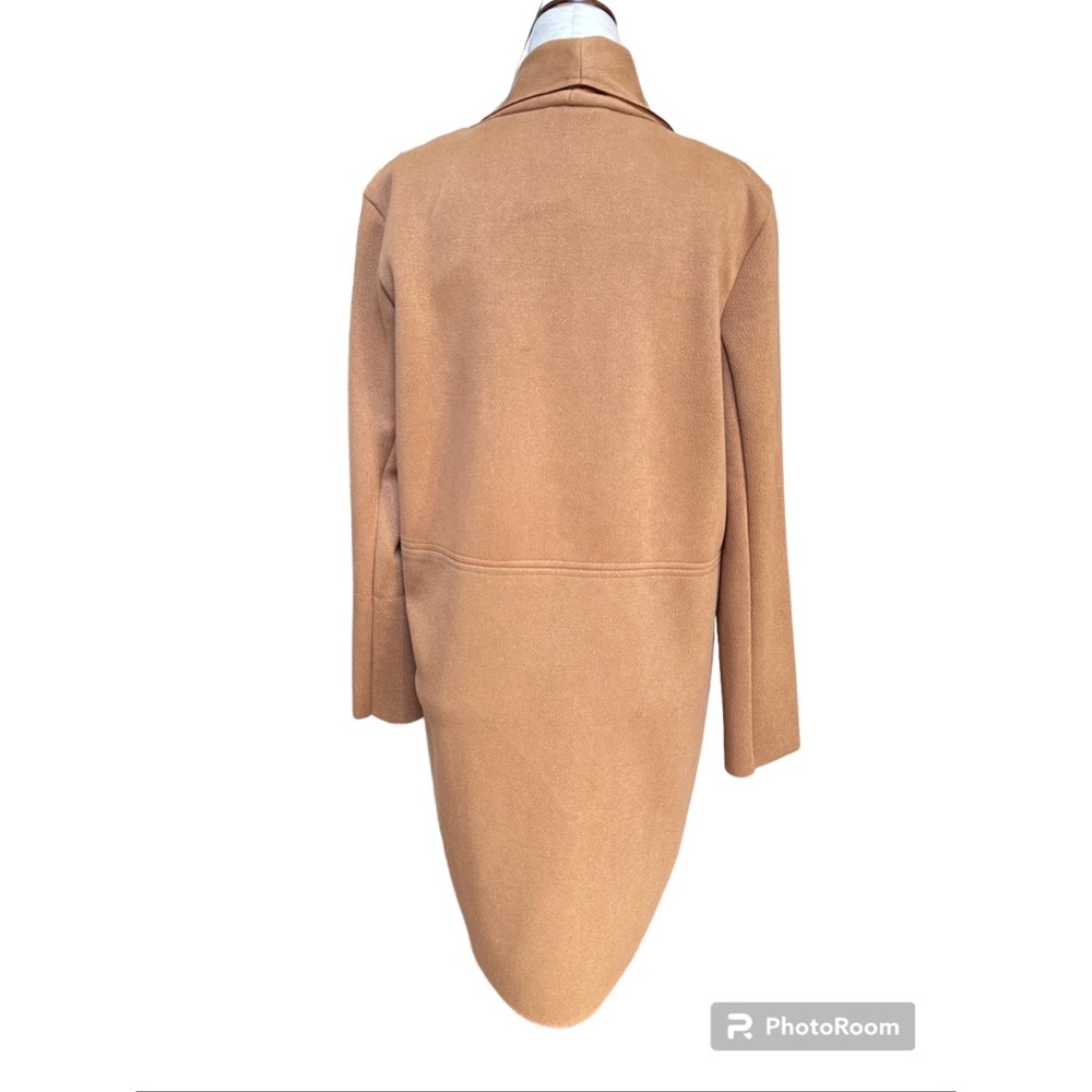 Zara Faux Suede Camel Longline Open Coat, S - Picture 8 of 16
